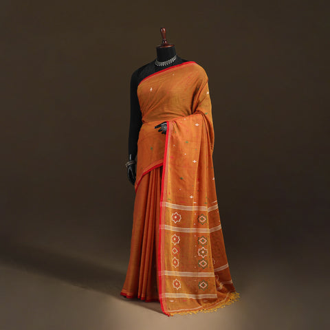 Phulia Jamdani Pure Handloom Cotton Saree with Tassels (Count 92/84) 25