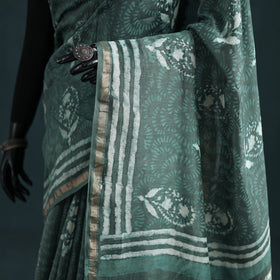 Bagru Hand Block Print Natural Dyed Mulberry Silk Saree 30