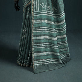 Bagru Hand Block Print Natural Dyed Mulberry Silk Saree 30