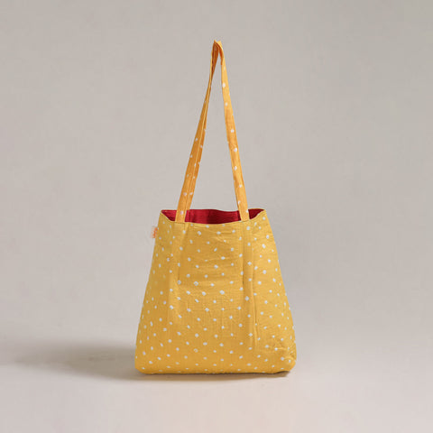 Yellow - Eco-Friendly Handmade Cotton Jhola Tote Bag 01