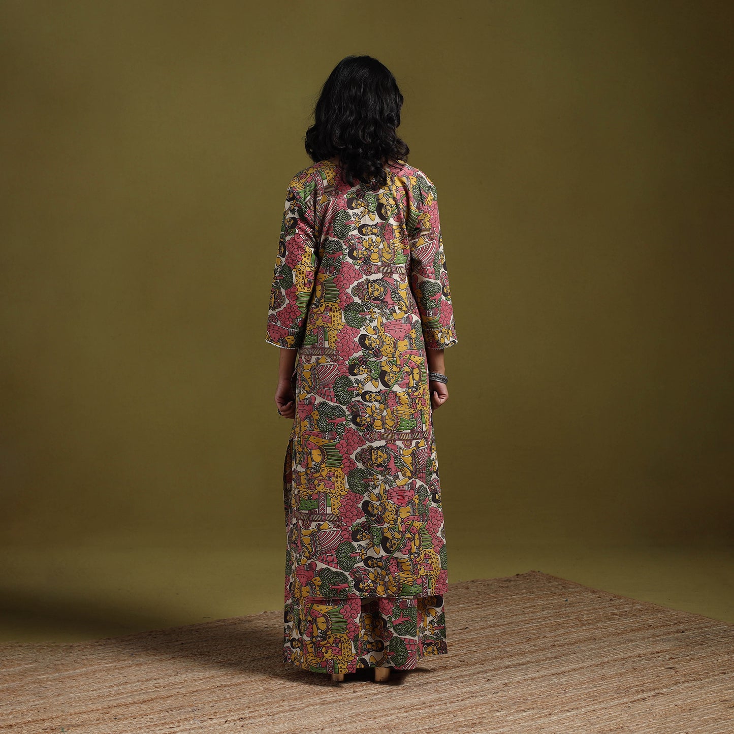 Kalamkari Printed Cotton 2pc Kurta Set for women 12