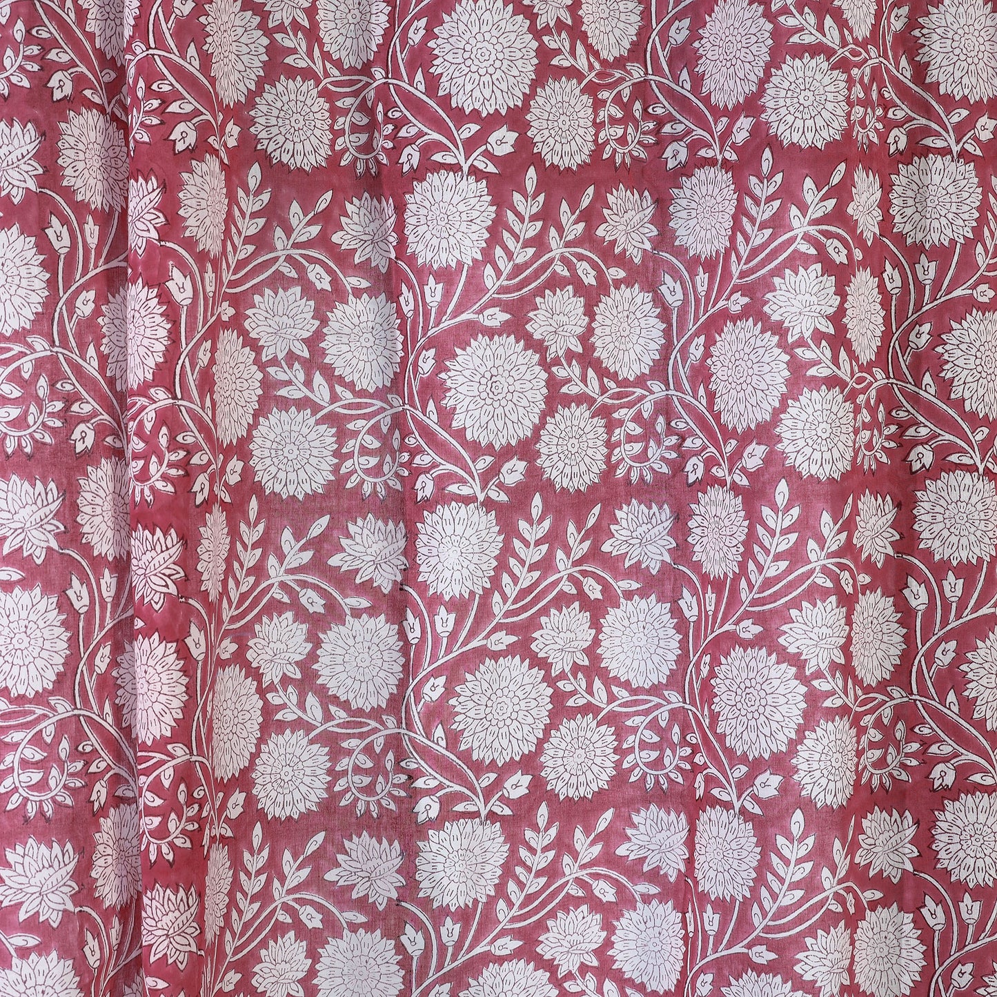 Pink - Sanganeri Block Printed Cotton Door Curtain (7 x 3 Feet) (Single Piece)