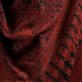 Kutch Handwoven Ajrakh Hand Block Print Merino Wool Shawl  56