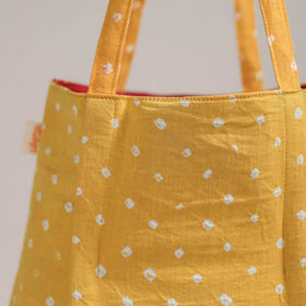 Yellow - Eco-Friendly Handmade Cotton Jhola Tote Bag 01