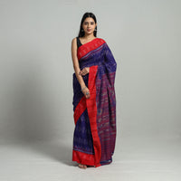 Blue - Ikat Weave Handloom Cotton Sambalpuri Saree 26