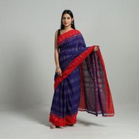 Blue - Ikat Weave Handloom Cotton Sambalpuri Saree 26