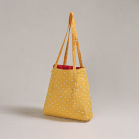 Yellow - Eco-Friendly Handmade Cotton Jhola Tote Bag 01