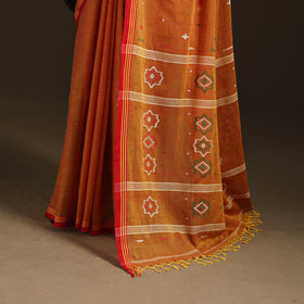 Phulia Jamdani Pure Handloom Cotton Saree with Tassels (Count 92/84) 25