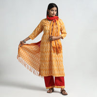 Pochampally Ikat Kurta with Palazzo & Dupatta Set