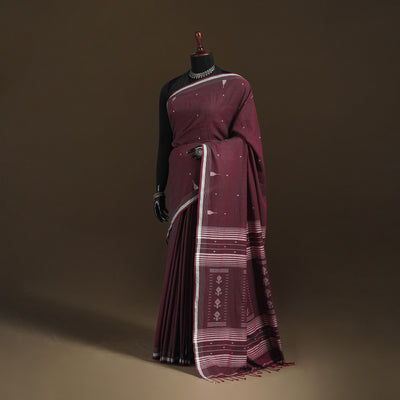 Phulia Jamdani Pure Handloom Cotton Saree with Tassels (Count 92/60) 26