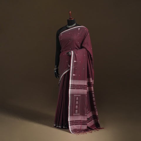 Phulia Jamdani Pure Handloom Cotton Saree with Tassels (Count 92/60) 26
