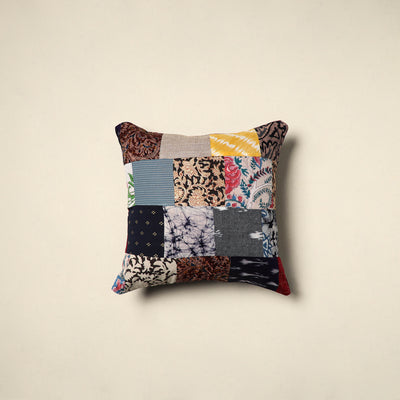 Multicolor - handcrafted cotton patchwork cushion cover 37