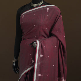 Phulia Jamdani Pure Handloom Cotton Saree with Tassels (Count 92/60) 26