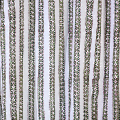 White - Sanganeri Block Printed Cotton Door Curtain (7 x 3 Feet) (Single Piece)