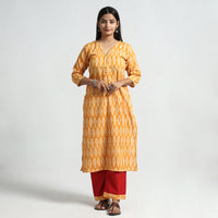 Pochampally Ikat Kurta with Palazzo & Dupatta Set