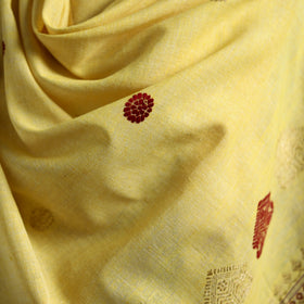 Yellow - Handspun Handwoven Pure Eri Silk Aari Hand Embroidered Shawl of Assam 24