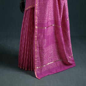 Bagru Hand Block Print Natural Dyed Mulberry Silk Saree 31