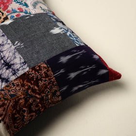 Multicolor - handcrafted cotton patchwork cushion cover 37