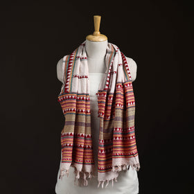 Orissa Tribal Kapadaganda Hand Embroidered Pure Handwoven Cotton Stole 02