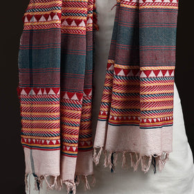 Orissa Tribal Kapadaganda Hand Embroidered Pure Handwoven Cotton Stole 03