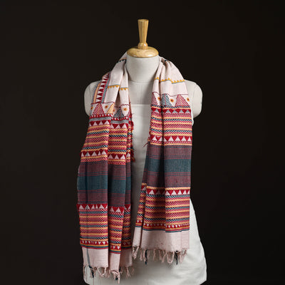 Orissa Tribal Kapadaganda Hand Embroidered Pure Handwoven Cotton Stole 03