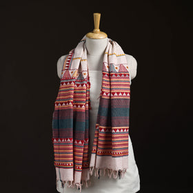 Orissa Tribal Kapadaganda Hand Embroidered Pure Handwoven Cotton Stole 03