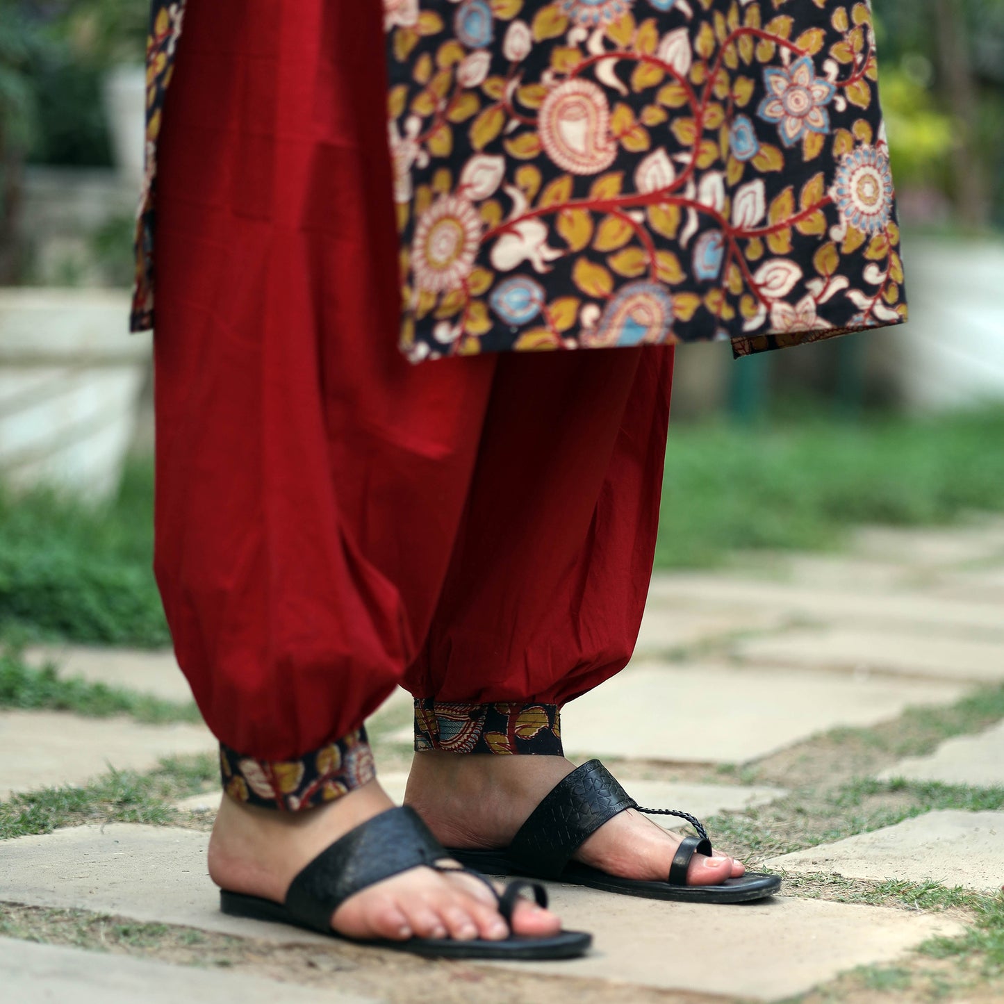 Kalamkari Kurta with Palazzo & Dupatta Set