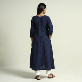 Buy Block Print Cotton Patchwork A-Line Bagh Kurta For Women