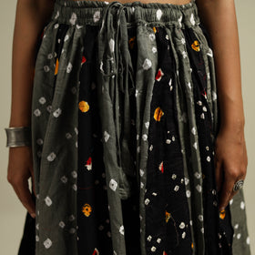 Multicolor - Bandhani Tie-Dye 24 Kali Patchwork Cotton Long Skirt 03