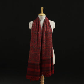 Kutch Handwoven Ajrakh Hand Block Print Merino Wool Shawl  58