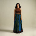 Multicolor - Bandhani Tie-Dye 24 Kali Patchwork Cotton Long Skirt 04