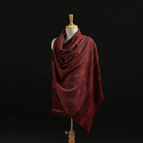 Kutch Handwoven Ajrakh Hand Block Print Merino Wool Shawl  58