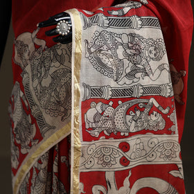Kalamkari Printed Kota Doria Cotton Saree 44