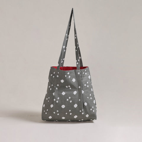 Grey - Eco-Friendly Handmade Cotton Jhola Tote Bag 02
