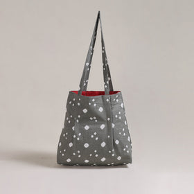 Grey - Eco-Friendly Handmade Cotton Jhola Tote Bag 02