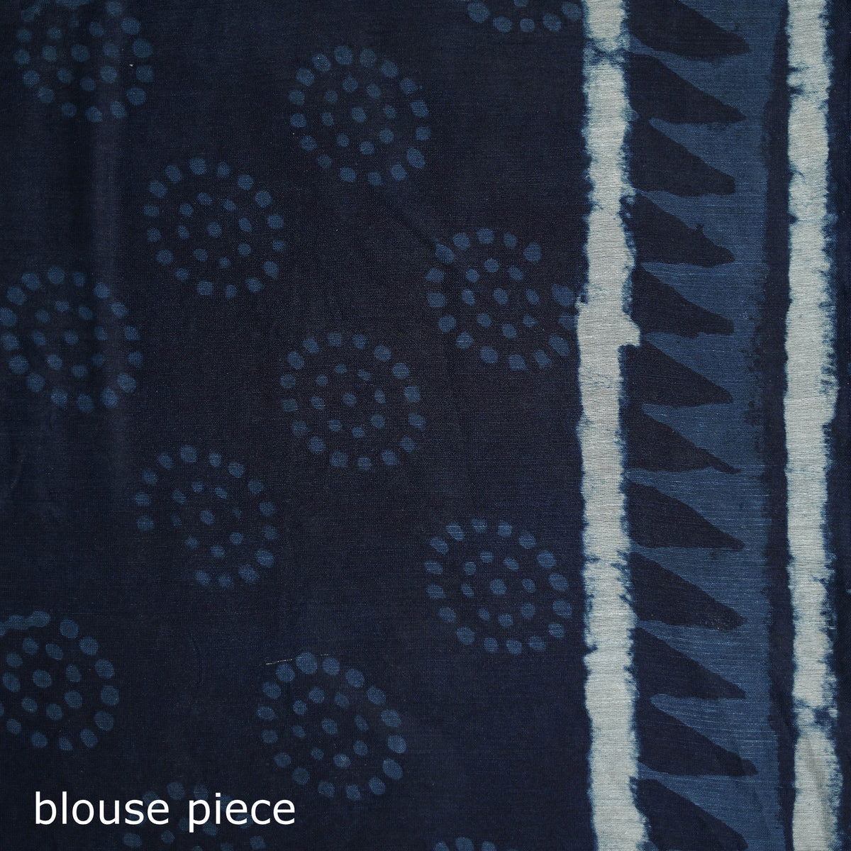Bagru Indigo Hand Block Print Natural Dyed Mulberry Silk Saree 32
