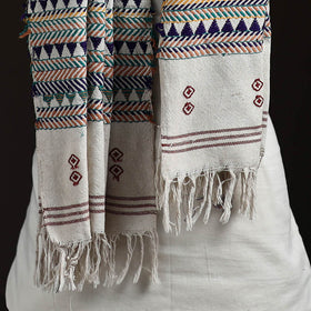 Orissa Tribal Kapadaganda Hand Embroidered Pure Handwoven Cotton Stole 08