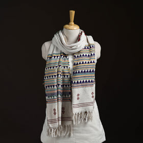 Orissa Tribal Kapadaganda Hand Embroidered Pure Handwoven Cotton Stole 08
