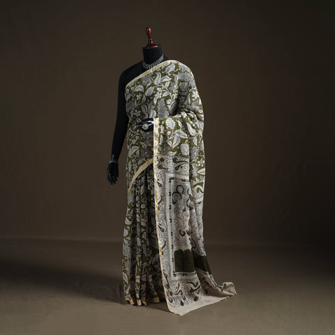 Kalamkari Printed Kota Doria Cotton Saree 45