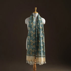Floral Sanganeri Print Pure Merino Wool Handwoven Shawl 42