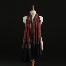 Kutch Handwoven Ajrakh Hand Block Print Merino Wool Shawl  59