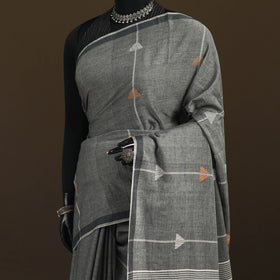 Phulia Jamdani Pure Handloom Cotton Saree with Tassels (Count 92/60) 28