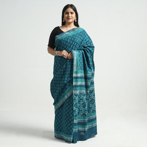 block printed saree