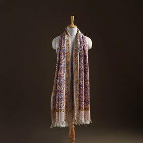 Floral Sanganeri Print Pure Merino Wool Handwoven Shawl 43
