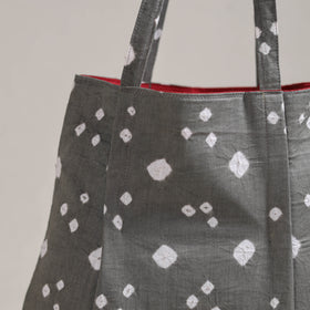 Grey - Eco-Friendly Handmade Cotton Jhola Tote Bag 02