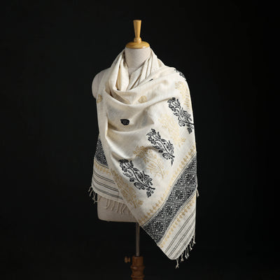 Handspun Handwoven Pure Eri Silk Aari Hand Embroidered Shawl of Assam 26