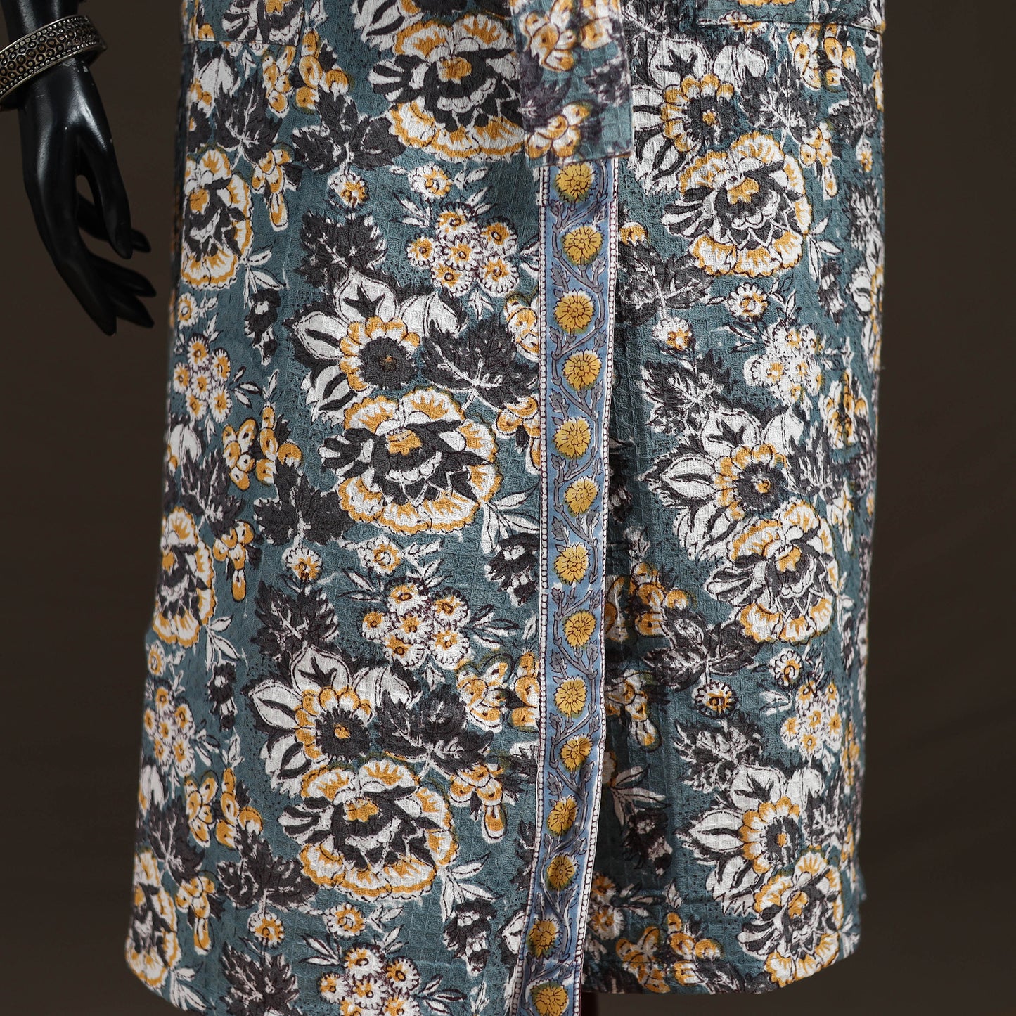 Sanganeri Hand Block Print Waffle Weave Cotton Bath Robe 14
