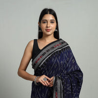 Blue - Ikat Weave Handloom Cotton Sambalpuri Saree 28