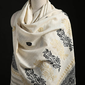 Handspun Handwoven Pure Eri Silk Aari Hand Embroidered Shawl of Assam 26
