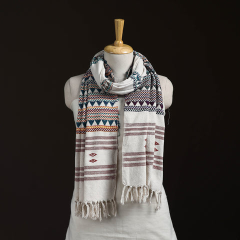 Orissa Tribal Kapadaganda Hand Embroidered Pure Handwoven Cotton Stole 10